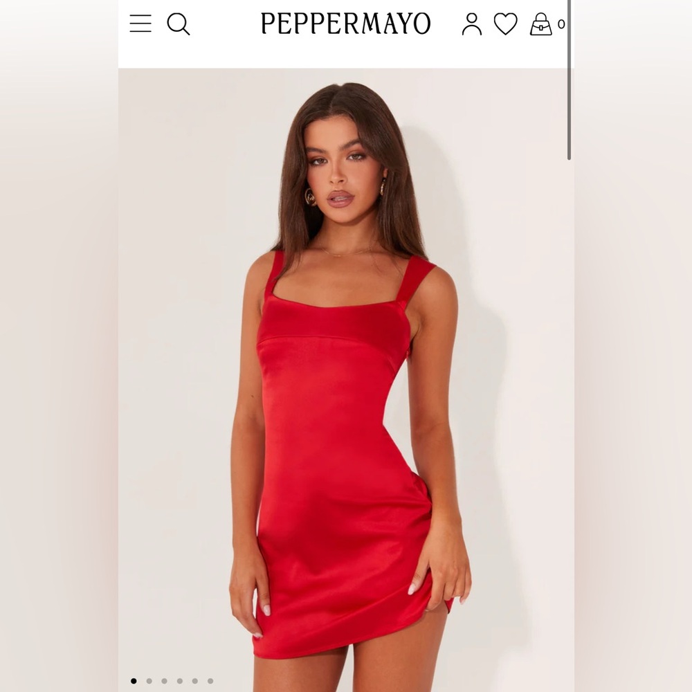Peppermayo Vibrant Red Satin Sleeveless Mini Dress Size 4